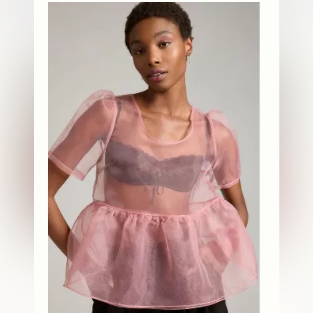 Sunday in Brooklyn Anthropologie sheer peplum Top
